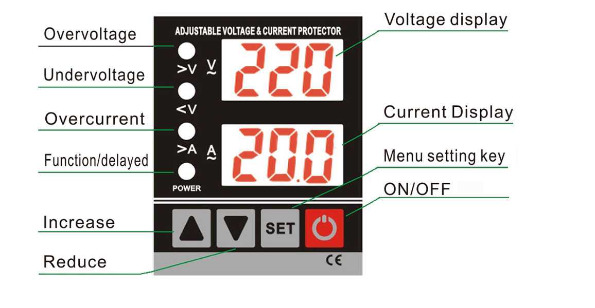 KP1-63VA AV 220V Voltage Current Protector - Kenaida Electric